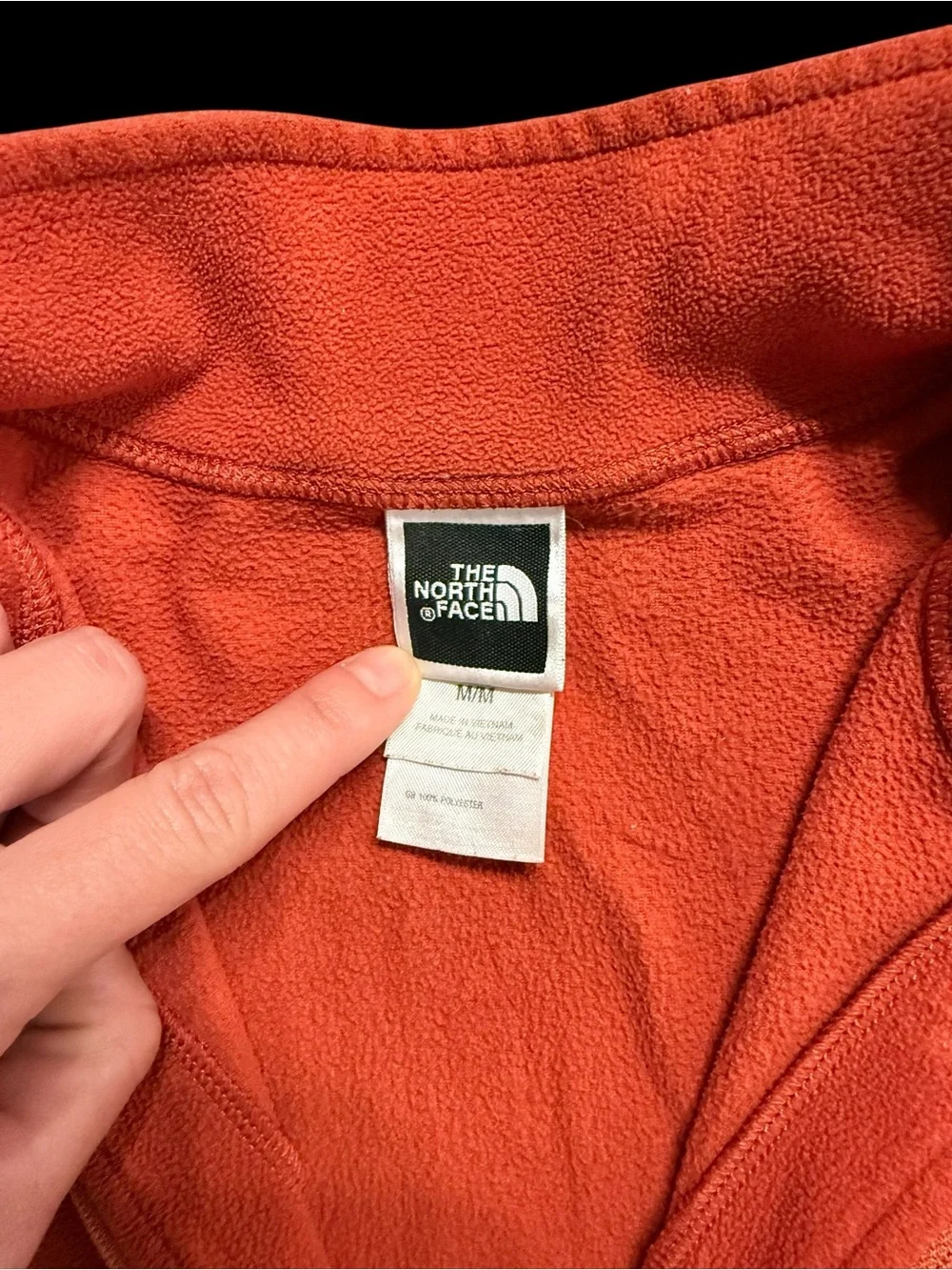 The North Face TKA 100 Fleece Quarter Zip Pullover Mens Medium Orange